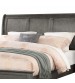 Marco Bed Sleigh Medium High Headboard Bed Frame in Solid Wood MDF Plywood Storage in Grey Colour